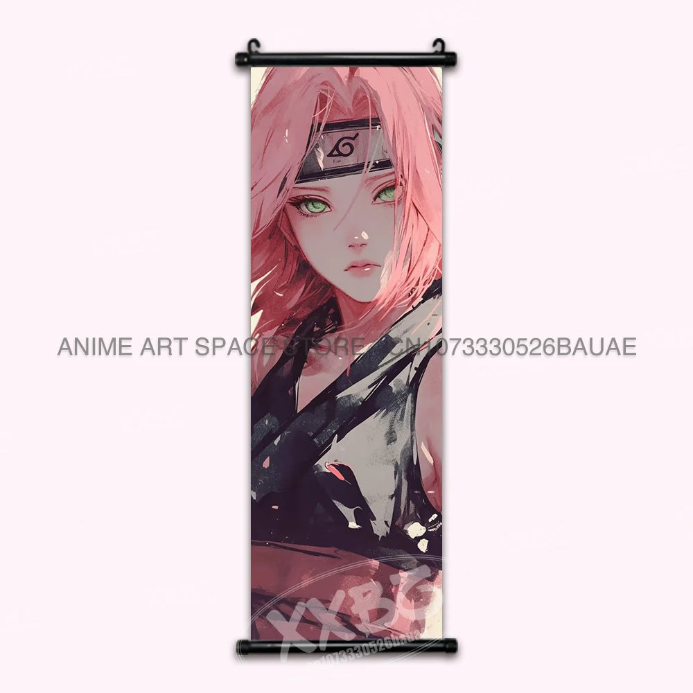 Anime Naruto Hanging Painting Hatake Kakashi Wall Art Scrolls Picture Uchiha Sasuke Home Decor Canvas Poster Haruno Sakura Mural