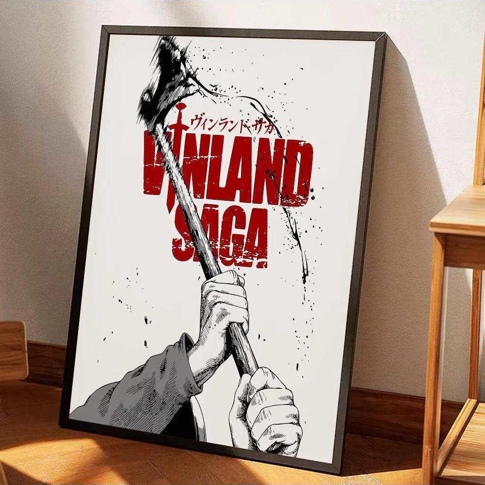 Cool V-Vinland S-Saga Anime Classic Movie Posters Whitepaper Sticker DIY Room Bar Cafe Aesthetic Art Wall Painting