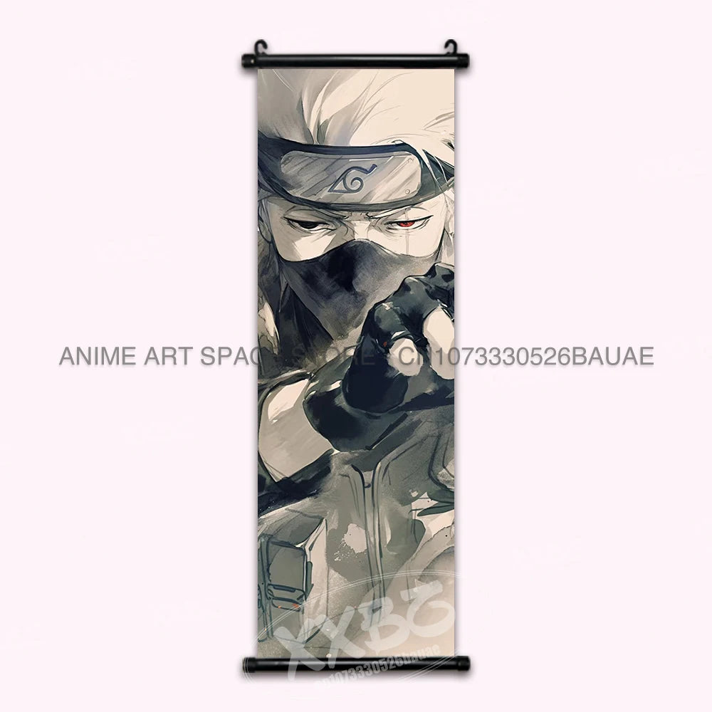 Anime Naruto Hanging Painting Hatake Kakashi Wall Art Scrolls Picture Uchiha Sasuke Home Decor Canvas Poster Haruno Sakura Mural