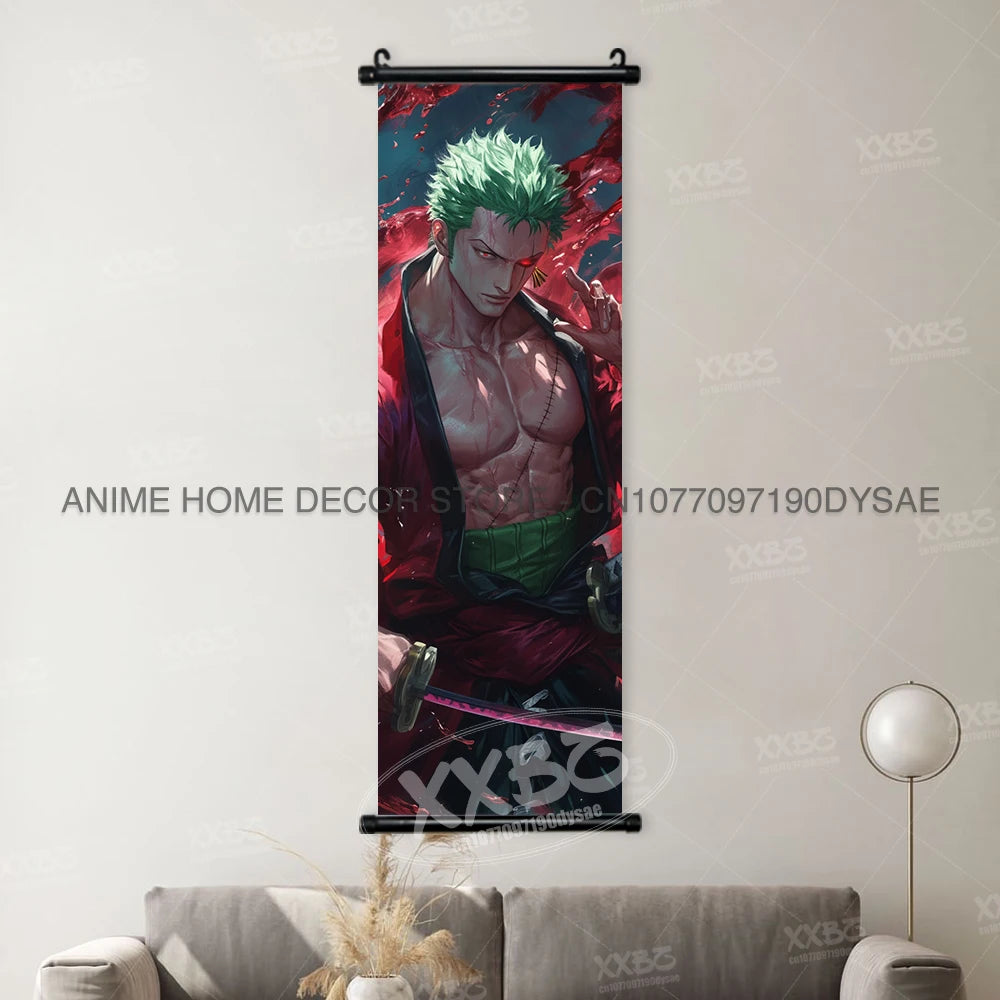 One Piece Posters Monkey D. Luffy Scrolls Pictures Vinsmoke Sanji Roronoa Anime Home Decor Zoro Hanging Painting Wall Art Shanks