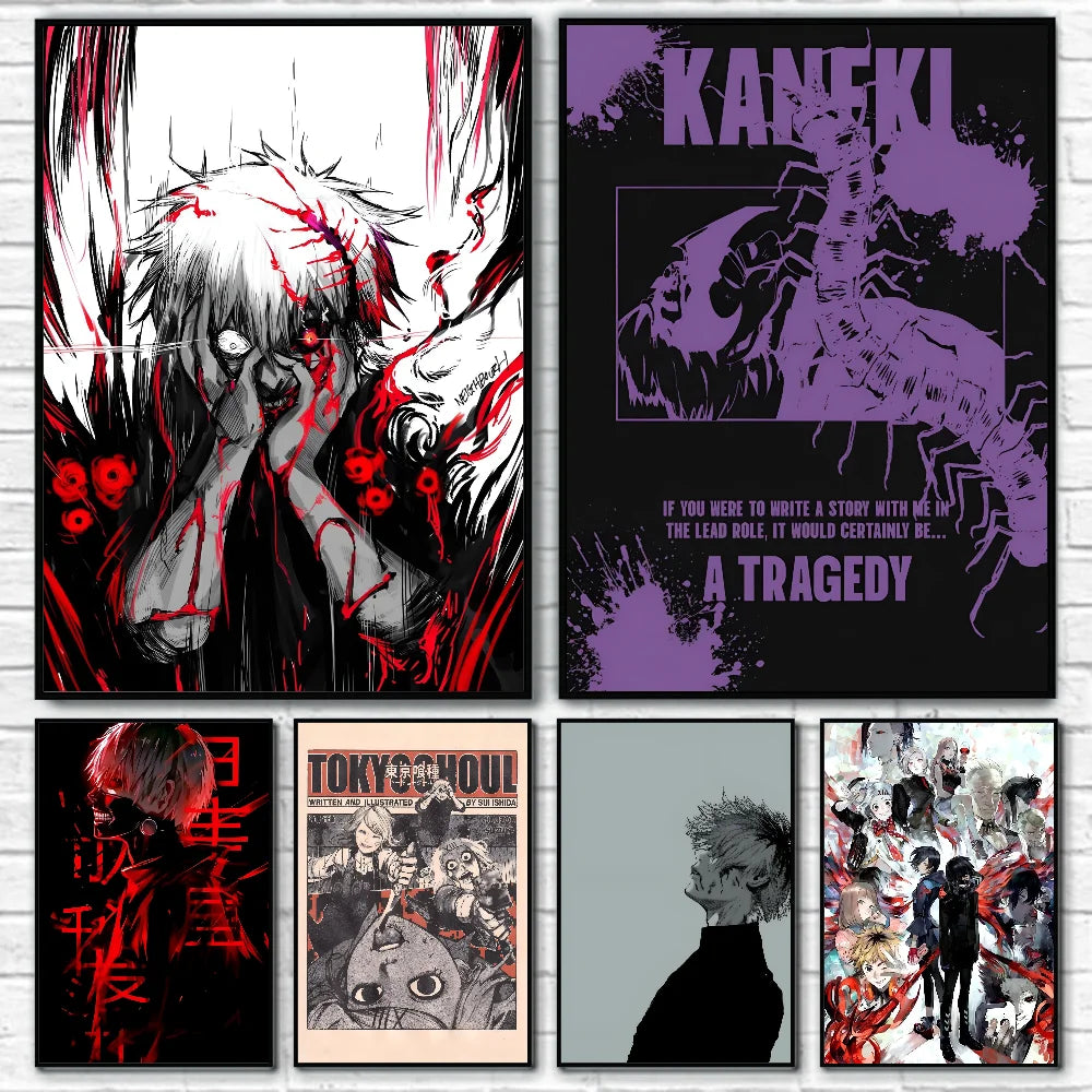 Anime Tokyo Ghoul Poster Poster Paper Print Home Living Room Bedroom Entrance Bar Cafe Art Painting Decoration