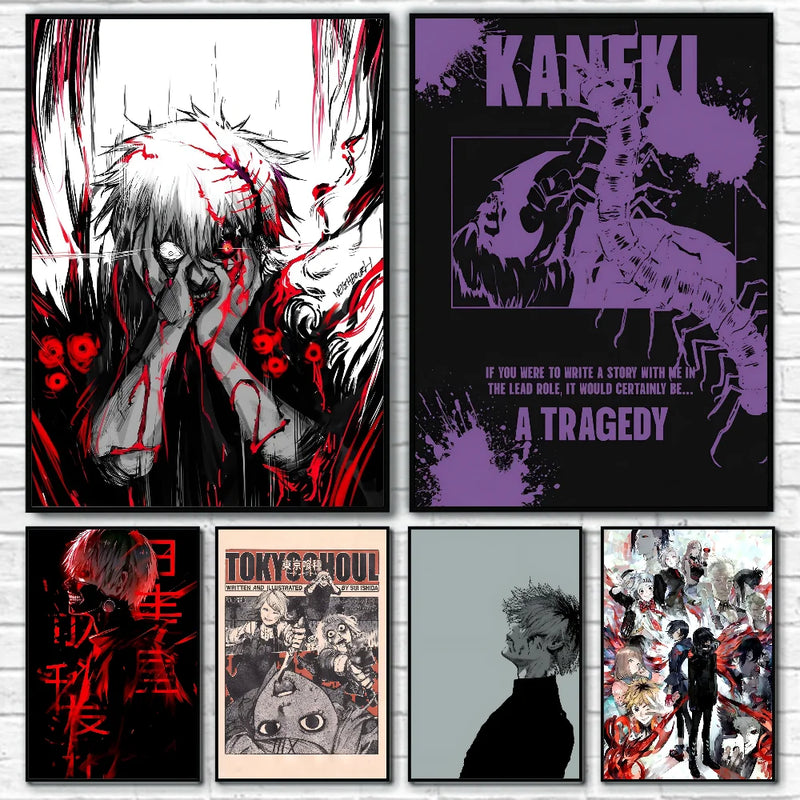 Anime Tokyo Ghoul Poster Poster Paper Print Home Living Room Bedroom Entrance Bar Cafe Art Painting Decoration