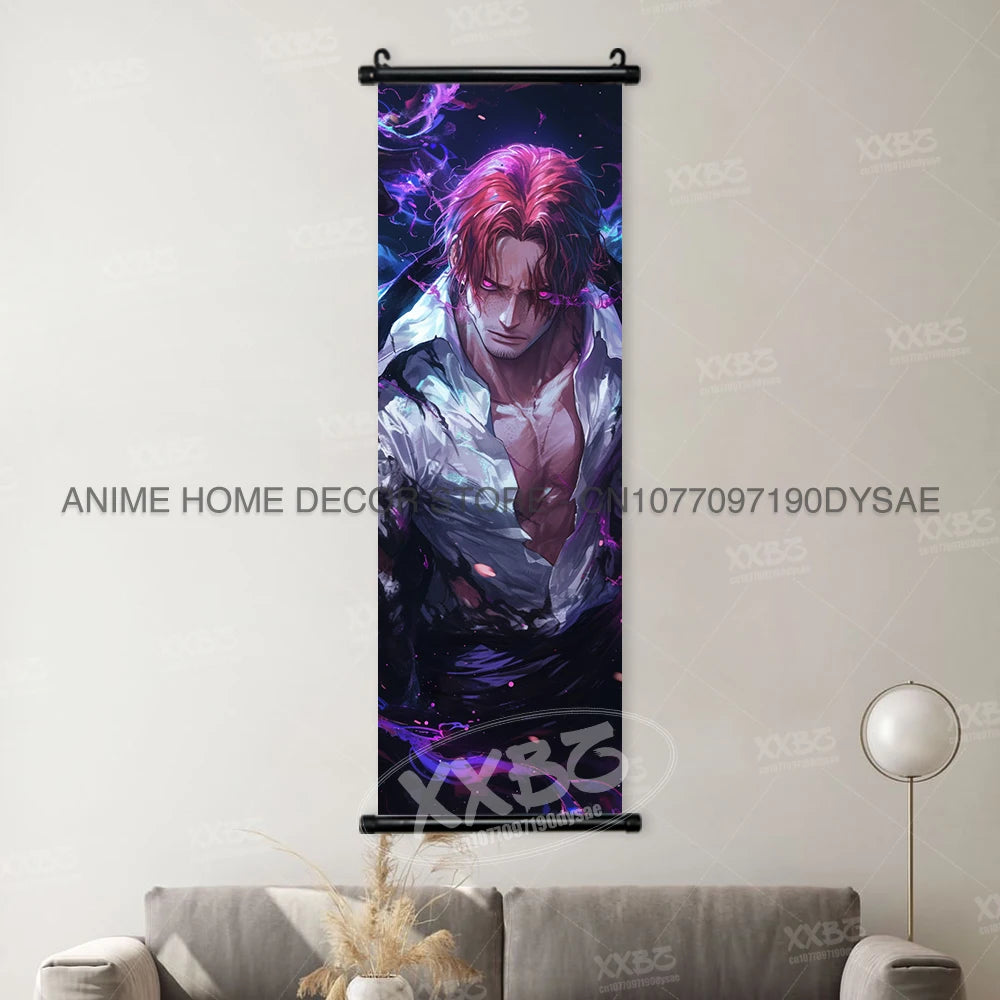 One Piece Posters Monkey D. Luffy Scrolls Pictures Vinsmoke Sanji Roronoa Anime Home Decor Zoro Hanging Painting Wall Art Shanks
