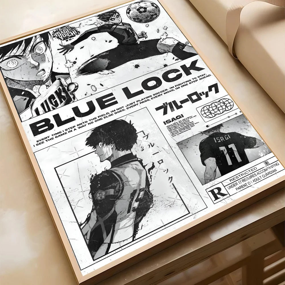 Anime Blue Lock Poster Poster Paper Print Home Living Room Bedroom Entrance Bar Cafe Art Painting Decoration