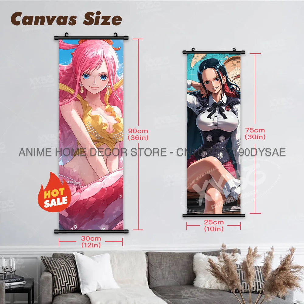 One Piece Posters Monkey D. Luffy Scrolls Pictures Vinsmoke Sanji Roronoa Anime Home Decor Zoro Hanging Painting Wall Art Shanks
