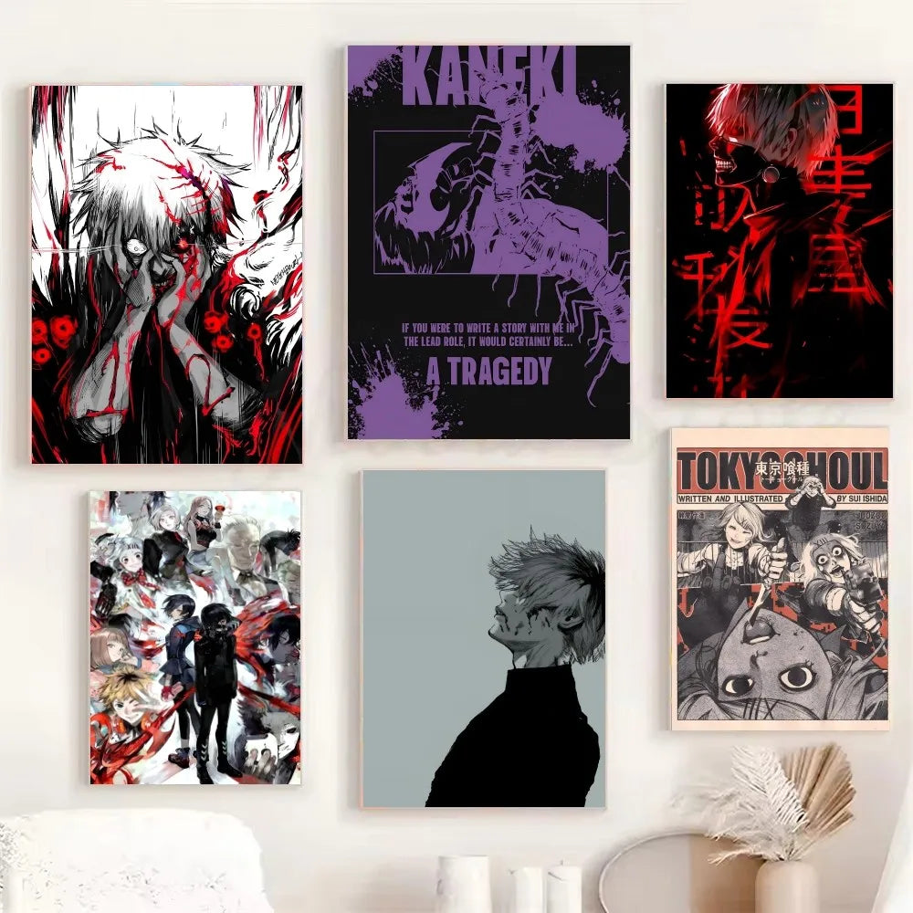 Anime Tokyo Ghoul Poster Poster Paper Print Home Living Room Bedroom Entrance Bar Cafe Art Painting Decoration