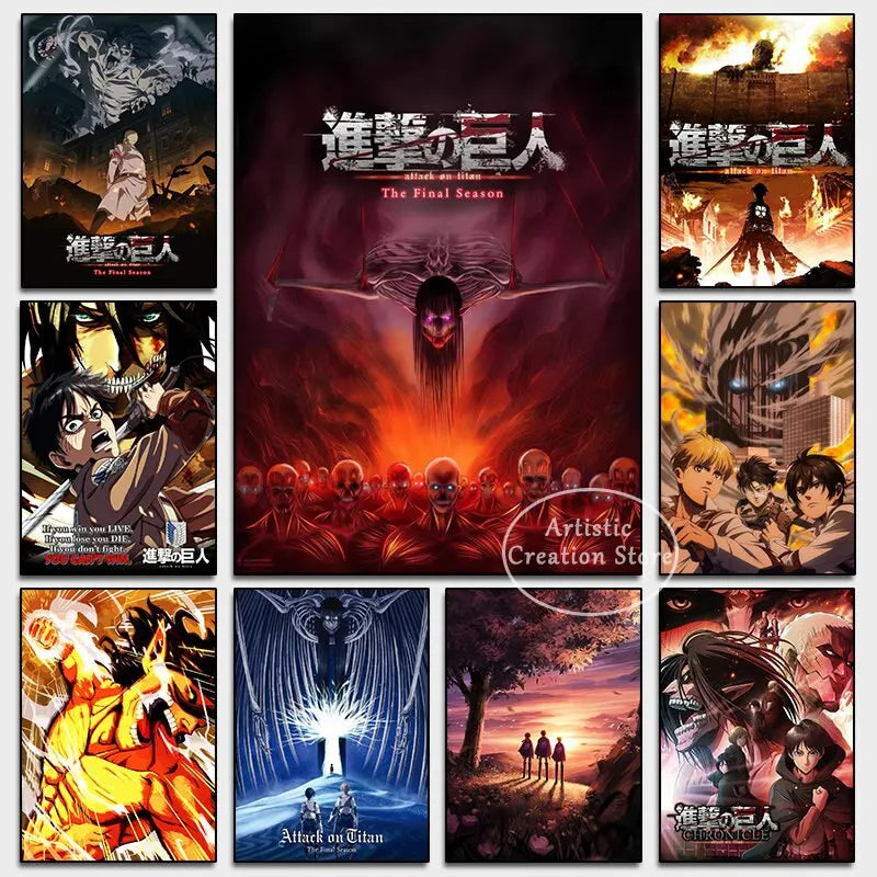 Attack on Titan  Canvas Art Poster  Anime Wall Decor for Bedroom Game Room