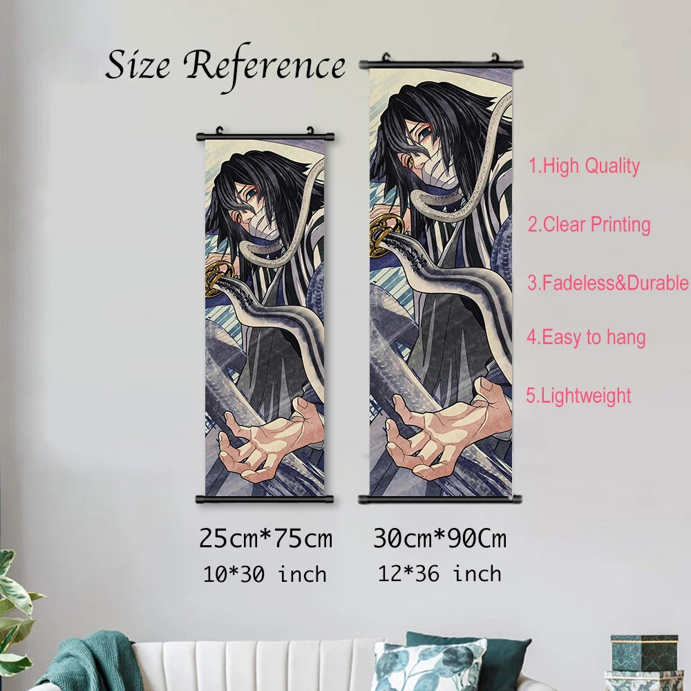Demon Slayer Wallpaper Comic Poster Wall Artwork Print Anime Hanging Scroll Hashira Home Decoration Art Canvas Painting Kid Gift