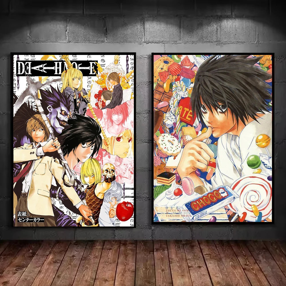 Japaese Anime DEATH NOTE Poster For Living Room Bedroom Home Decor Yagami Raito Canvas Painting Classic Japan Comics Wall Art