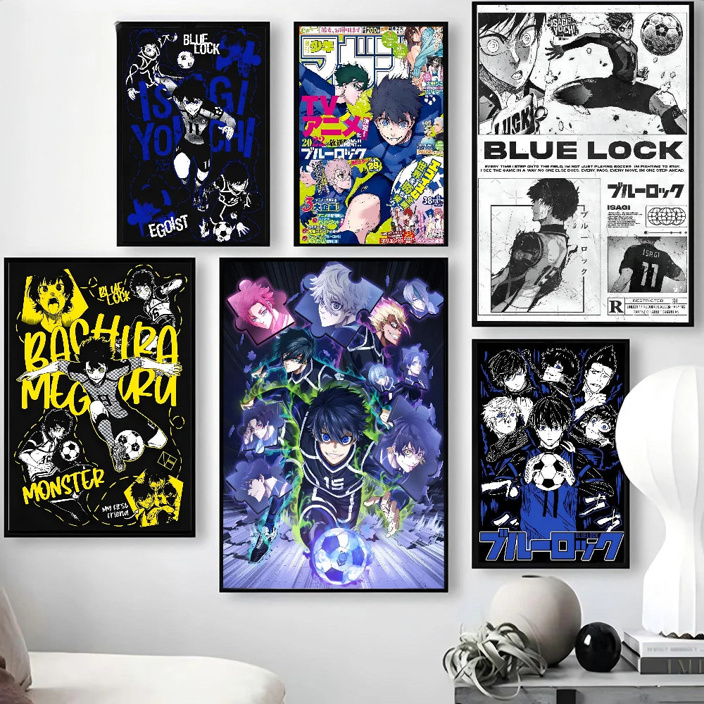 Anime Blue Lock Poster Poster Paper Print Home Living Room Bedroom Entrance Bar Cafe Art Painting Decoration