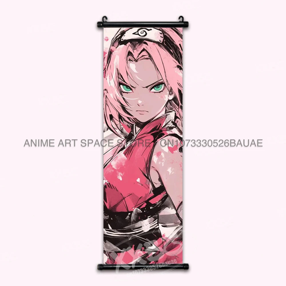 Anime Naruto Hanging Painting Hatake Kakashi Wall Art Scrolls Picture Uchiha Sasuke Home Decor Canvas Poster Haruno Sakura Mural