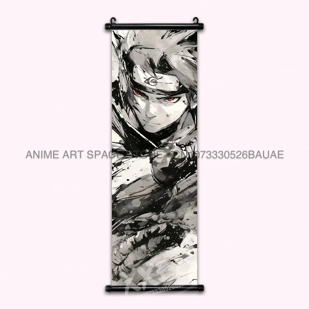 Anime Naruto Hanging Painting Hatake Kakashi Wall Art Scrolls Picture Uchiha Sasuke Home Decor Canvas Poster Haruno Sakura Mural