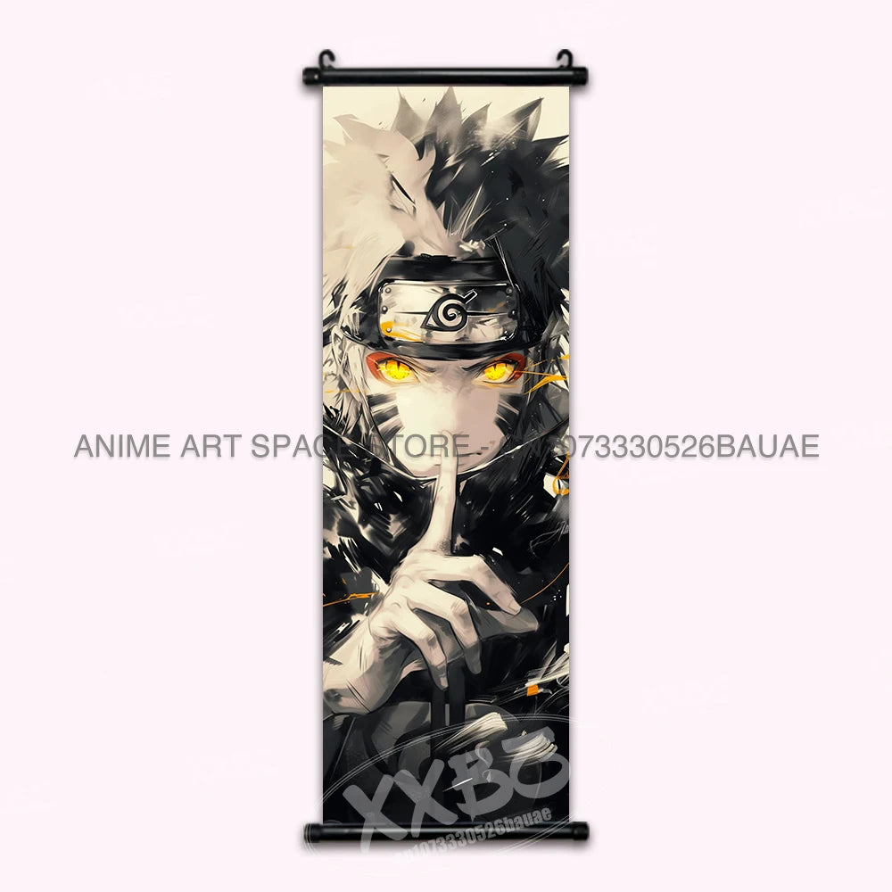 Anime Naruto Hanging Painting Hatake Kakashi Wall Art Scrolls Picture Uchiha Sasuke Home Decor Canvas Poster Haruno Sakura Mural