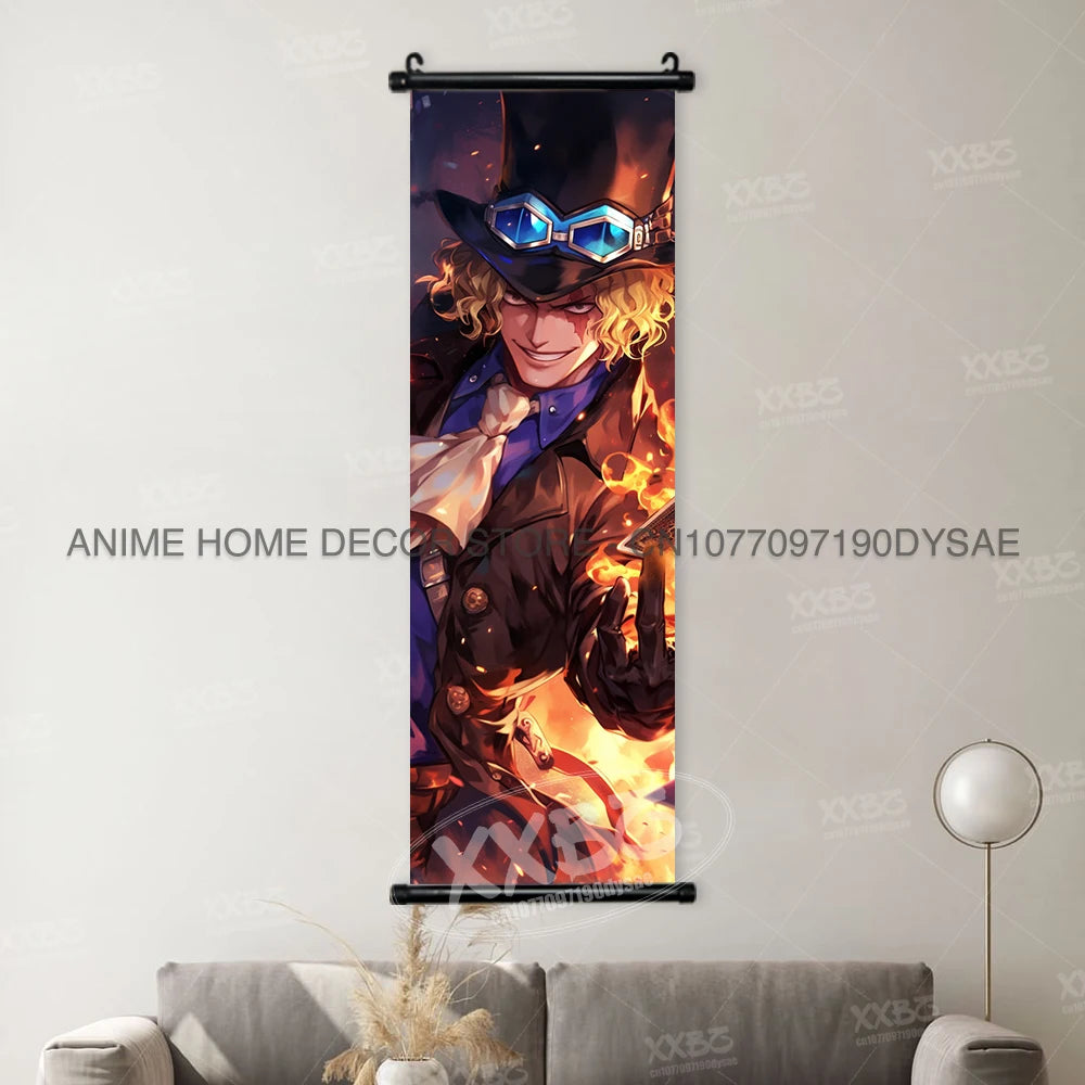 One Piece Posters Monkey D. Luffy Scrolls Pictures Vinsmoke Sanji Roronoa Anime Home Decor Zoro Hanging Painting Wall Art Shanks