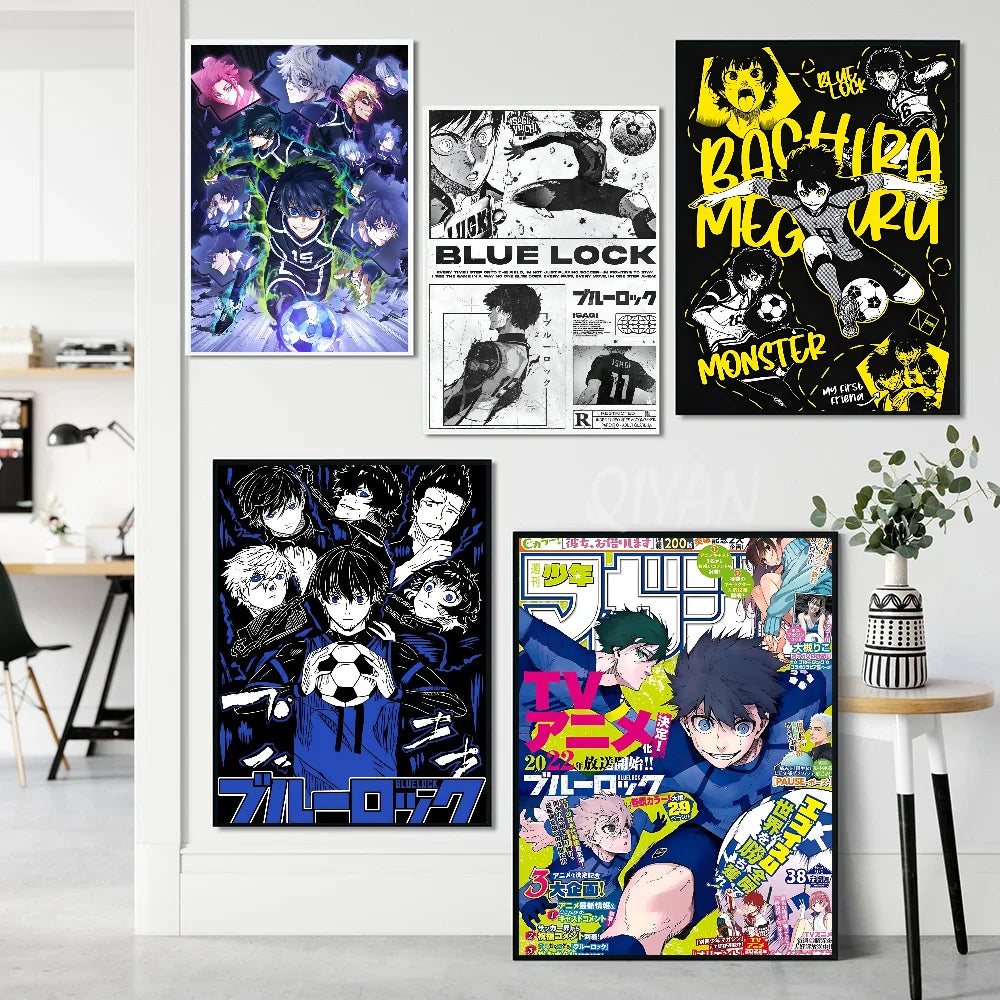 Anime Blue Lock Poster Poster Paper Print Home Living Room Bedroom Entrance Bar Cafe Art Painting Decoration