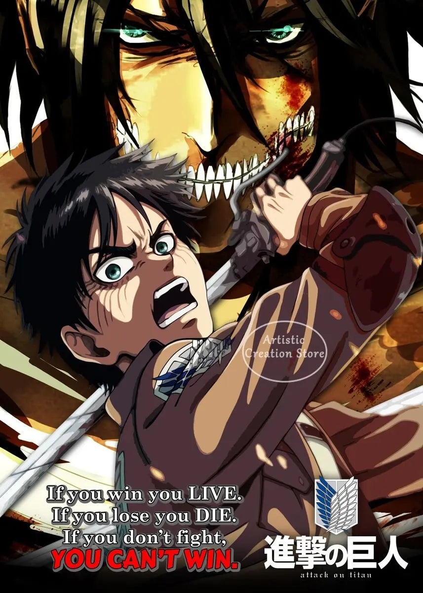Attack on Titan  Canvas Art Poster  Anime Wall Decor for Bedroom Game Room