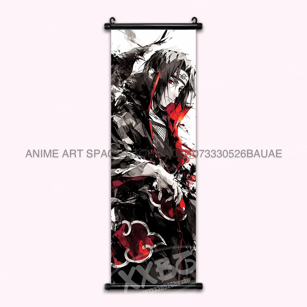 Anime Naruto Hanging Painting Hatake Kakashi Wall Art Scrolls Picture Uchiha Sasuke Home Decor Canvas Poster Haruno Sakura Mural