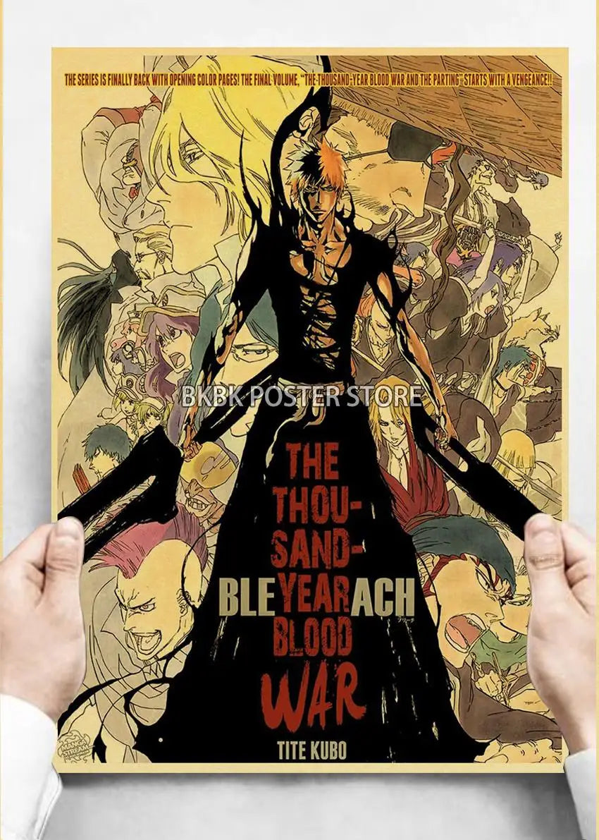 Japanese Anime Bleach ThousandYear Blood War Wall Art Poster  Coffee Boy Bedroom Decor Home Gift Prints Store Art Painting Wall