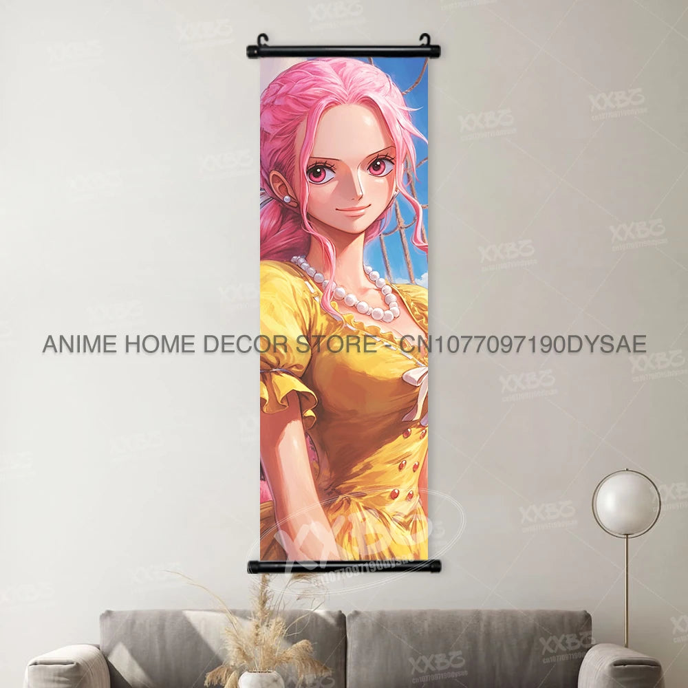 One Piece Posters Monkey D. Luffy Scrolls Pictures Vinsmoke Sanji Roronoa Anime Home Decor Zoro Hanging Painting Wall Art Shanks