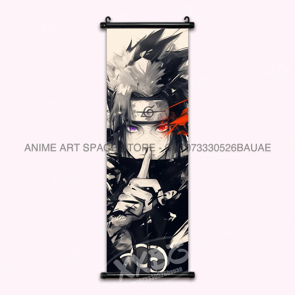 Anime Naruto Hanging Painting Hatake Kakashi Wall Art Scrolls Picture Uchiha Sasuke Home Decor Canvas Poster Haruno Sakura Mural