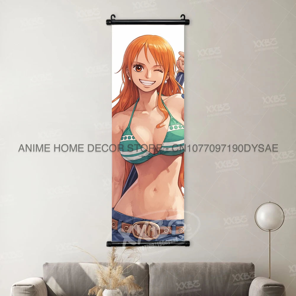 One Piece Posters Monkey D. Luffy Scrolls Pictures Vinsmoke Sanji Roronoa Anime Home Decor Zoro Hanging Painting Wall Art Shanks