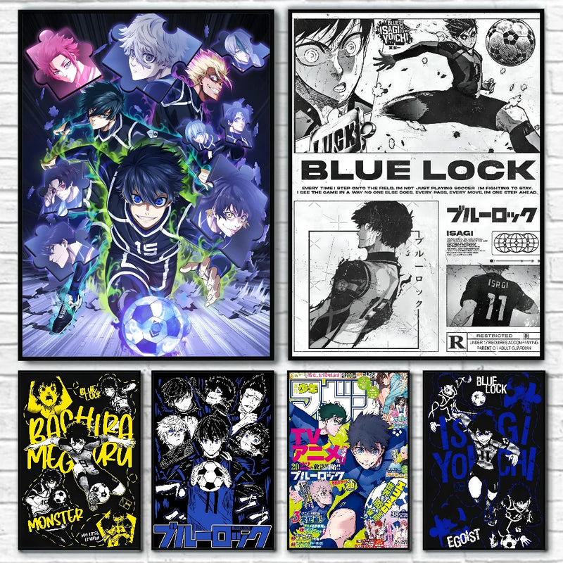 Anime Blue Lock Poster Poster Paper Print Home Living Room Bedroom Entrance Bar Cafe Art Painting Decoration