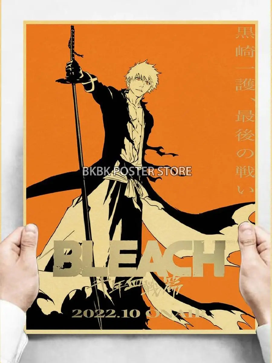 Japanese Anime Bleach ThousandYear Blood War Wall Art Poster  Coffee Boy Bedroom Decor Home Gift Prints Store Art Painting Wall