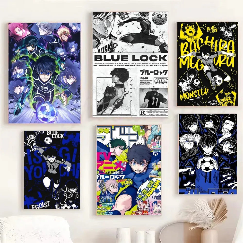Anime Blue Lock Poster Poster Paper Print Home Living Room Bedroom Entrance Bar Cafe Art Painting Decoration