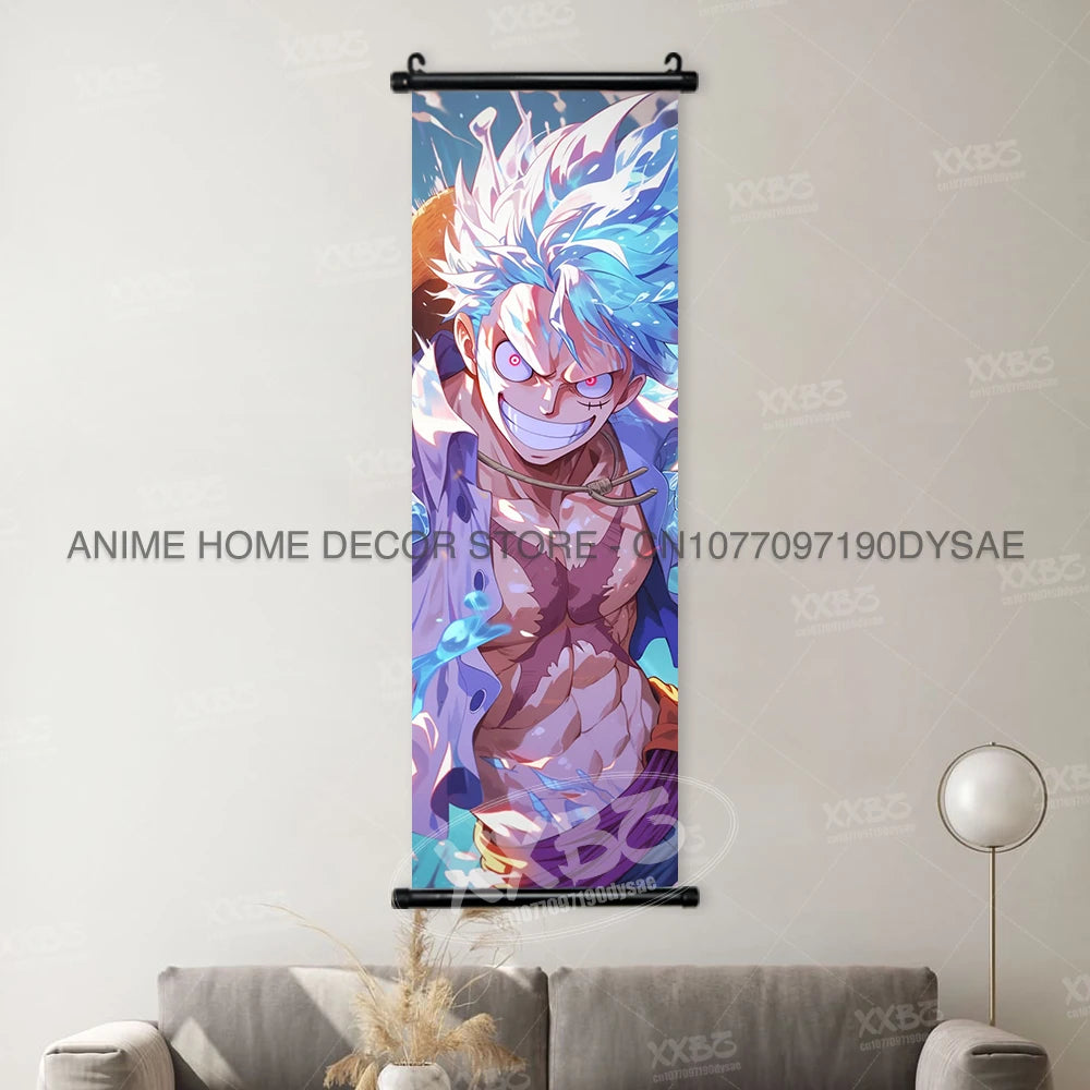 One Piece Posters Monkey D. Luffy Scrolls Pictures Vinsmoke Sanji Roronoa Anime Home Decor Zoro Hanging Painting Wall Art Shanks