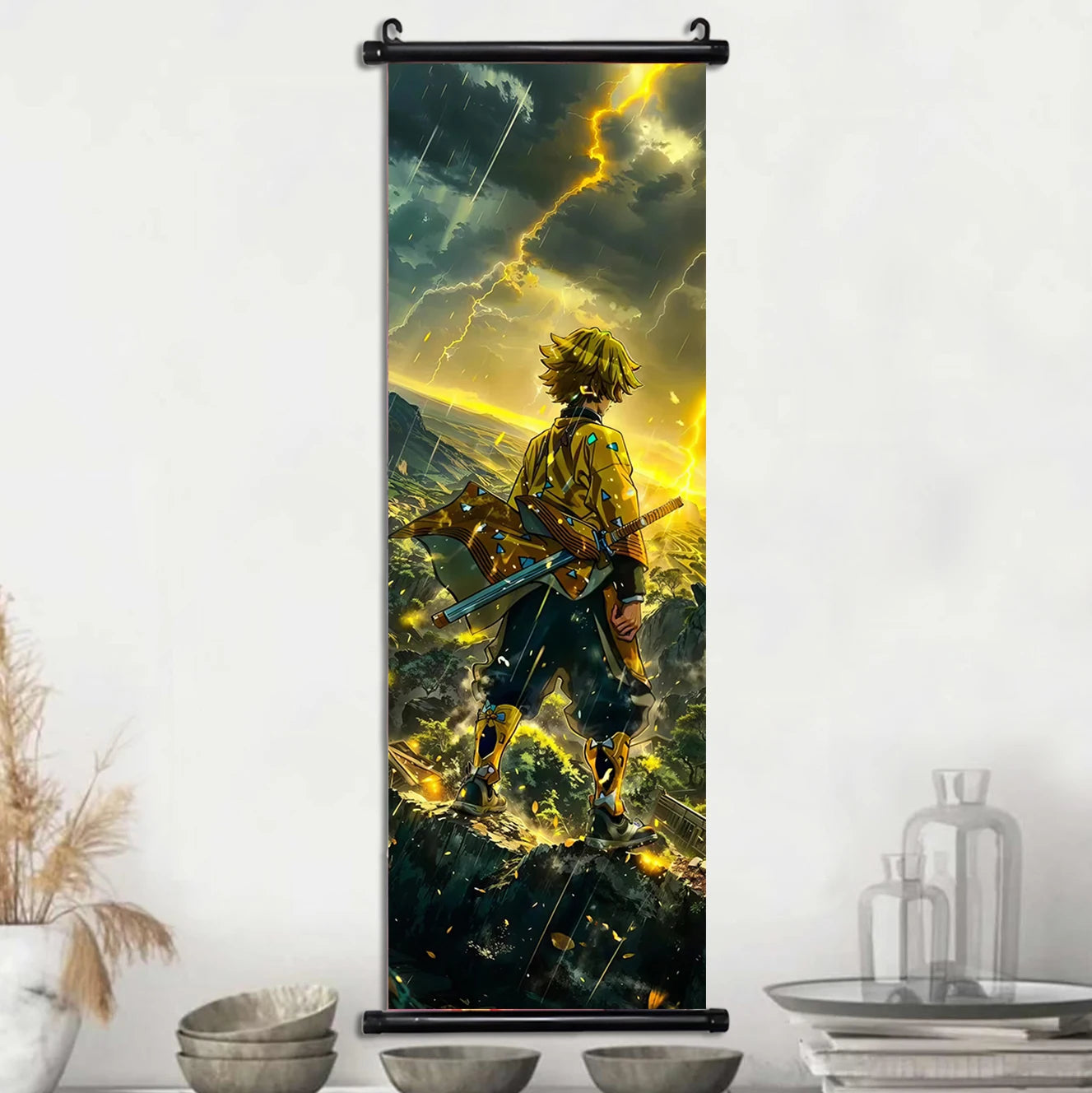 Demon Slayer Wallpaper Comic Poster Wall Artwork Print Anime Hanging Scroll Hashira Home Decoration Art Canvas Painting Kid Gift