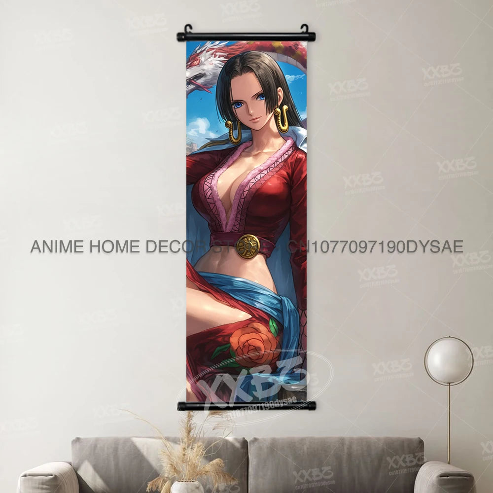One Piece Posters Monkey D. Luffy Scrolls Pictures Vinsmoke Sanji Roronoa Anime Home Decor Zoro Hanging Painting Wall Art Shanks