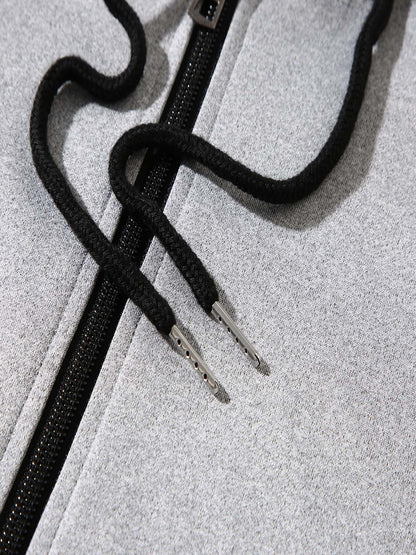 Men's Japanese Samurai Print Hooded Jacket