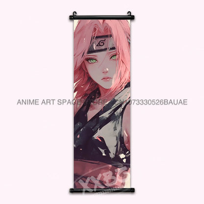 Anime Naruto Hanging Painting Hatake Kakashi Wall Art Scrolls Picture Uchiha Sasuke Home Decor Canvas Poster Haruno Sakura Mural