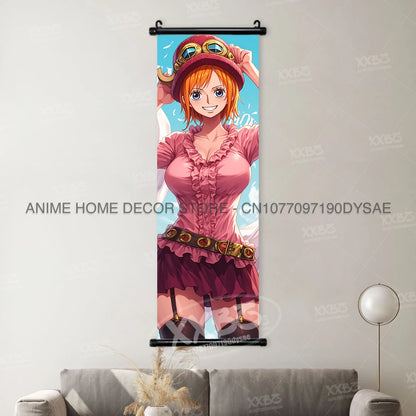 One Piece Posters Monkey D. Luffy Scrolls Pictures Vinsmoke Sanji Roronoa Anime Home Decor Zoro Hanging Painting Wall Art Shanks