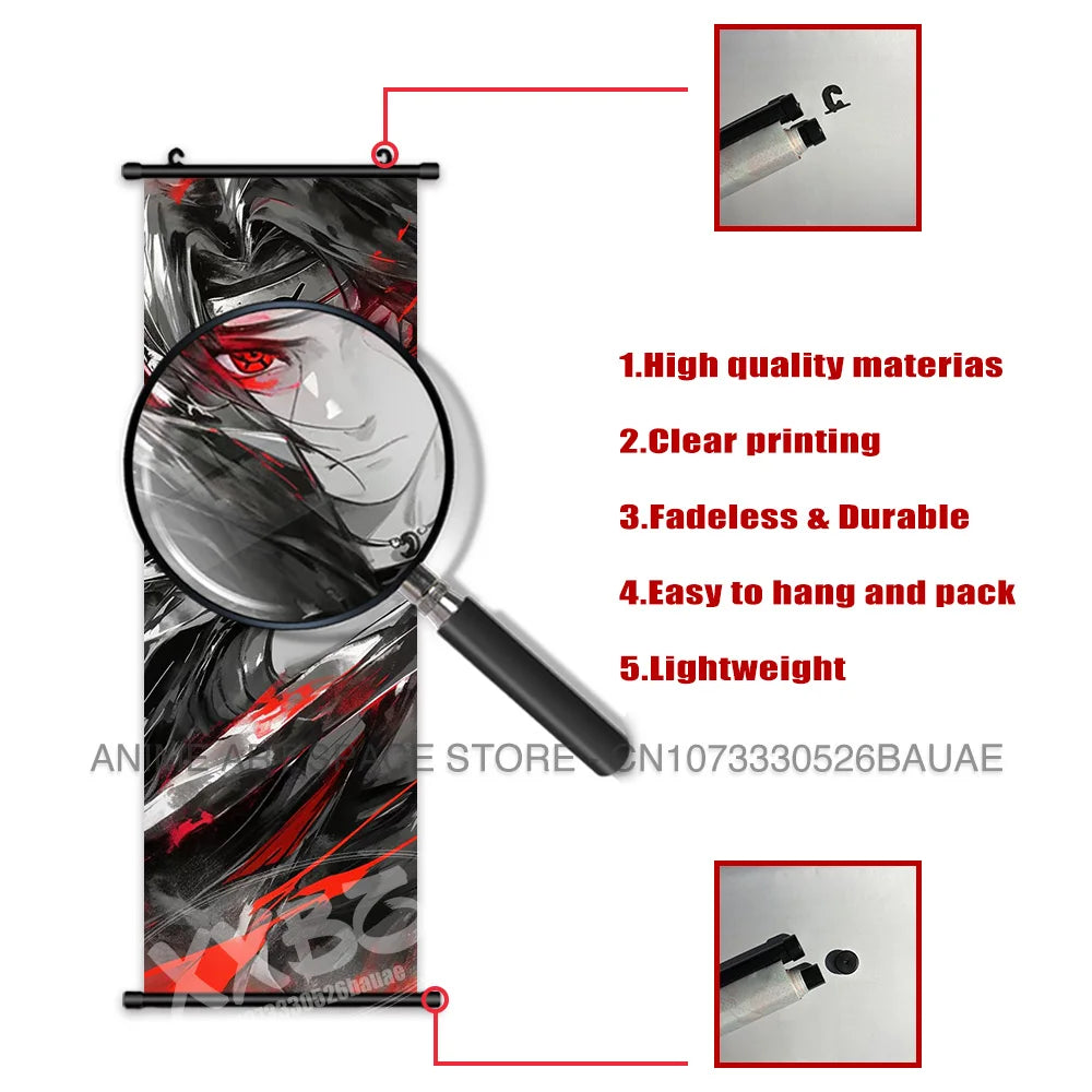 Anime Naruto Hanging Painting Hatake Kakashi Wall Art Scrolls Picture Uchiha Sasuke Home Decor Canvas Poster Haruno Sakura Mural