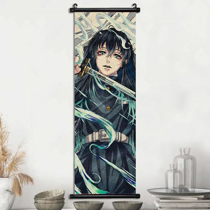 Demon Slayer Wallpaper Comic Poster Wall Artwork Print Anime Hanging Scroll Hashira Home Decoration Art Canvas Painting Kid Gift