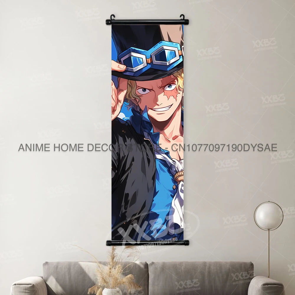 One Piece Posters Monkey D. Luffy Scrolls Pictures Vinsmoke Sanji Roronoa Anime Home Decor Zoro Hanging Painting Wall Art Shanks