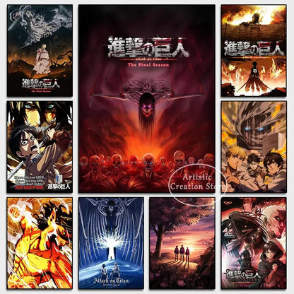 Attack on Titan  Canvas Art Poster  Anime Wall Decor for Bedroom Game Room
