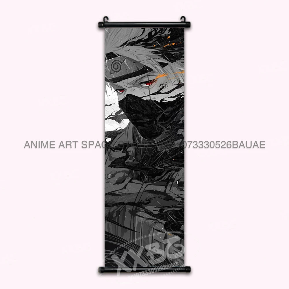 Anime Naruto Hanging Painting Hatake Kakashi Wall Art Scrolls Picture Uchiha Sasuke Home Decor Canvas Poster Haruno Sakura Mural
