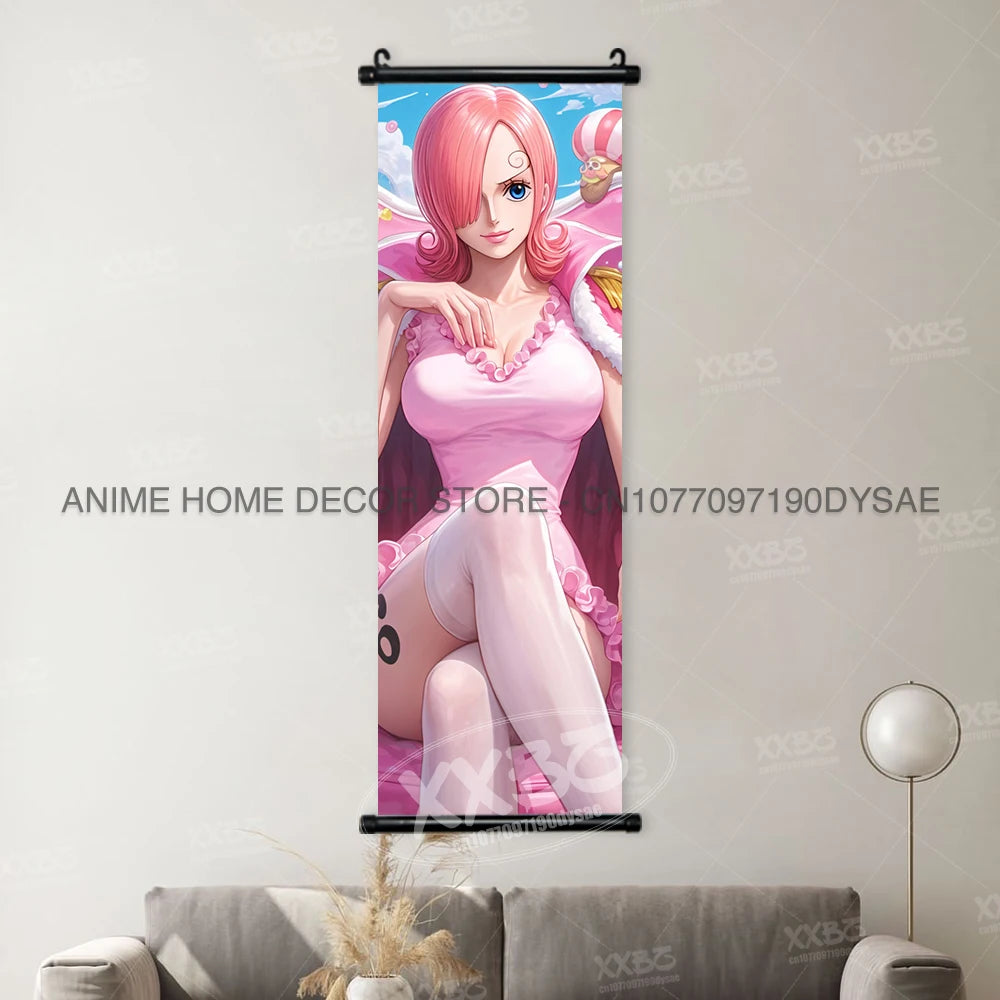 One Piece Posters Monkey D. Luffy Scrolls Pictures Vinsmoke Sanji Roronoa Anime Home Decor Zoro Hanging Painting Wall Art Shanks