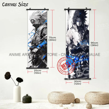 Anime Naruto Hanging Painting Hatake Kakashi Wall Art Scrolls Picture Uchiha Sasuke Home Decor Canvas Poster Haruno Sakura Mural