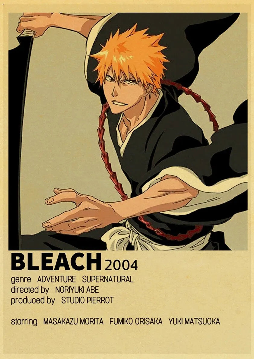 Classic Retro Japanese Anime Kraft Poster Collection Jujutsu Kaisen Akame Ga Kill Haikyu Your Name  Artistic Wall Sticker Decor