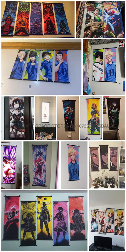 Anime Naruto Hanging Painting Hatake Kakashi Wall Art Scrolls Picture Uchiha Sasuke Home Decor Canvas Poster Haruno Sakura Mural