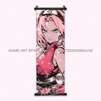 Anime Naruto Hanging Painting Hatake Kakashi Wall Art Scrolls Picture Uchiha Sasuke Home Decor Canvas Poster Haruno Sakura Mural