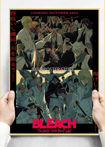 Japanese Anime Bleach ThousandYear Blood War Wall Art Poster  Coffee Boy Bedroom Decor Home Gift Prints Store Art Painting Wall