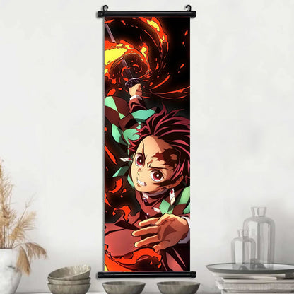 Demon Slayer Wallpaper Comic Poster Wall Artwork Print Anime Hanging Scroll Hashira Home Decoration Art Canvas Painting Kid Gift