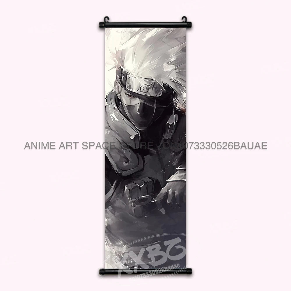 Anime Naruto Hanging Painting Hatake Kakashi Wall Art Scrolls Picture Uchiha Sasuke Home Decor Canvas Poster Haruno Sakura Mural