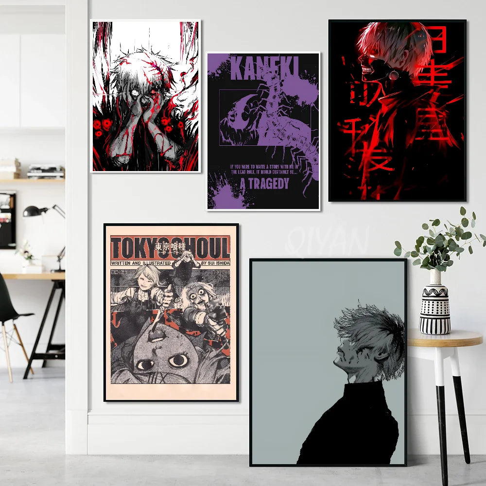 Anime Tokyo Ghoul Poster Poster Paper Print Home Living Room Bedroom Entrance Bar Cafe Art Painting Decoration