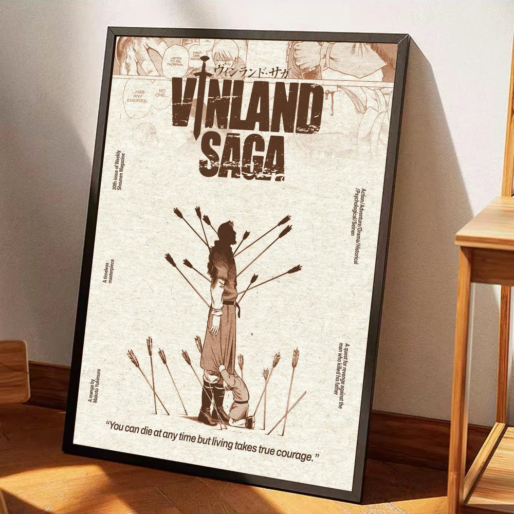 Cool V-Vinland S-Saga Anime Classic Movie Posters Whitepaper Sticker DIY Room Bar Cafe Aesthetic Art Wall Painting