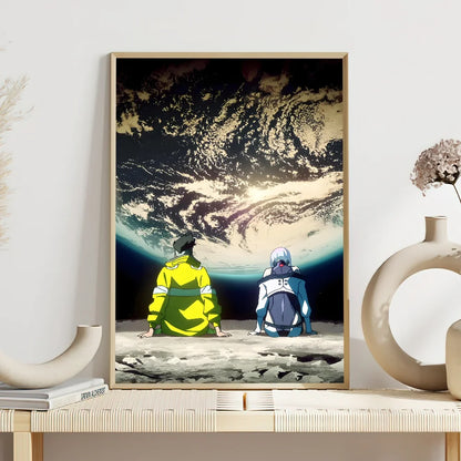 Anime C-Cyberpunk E-Edgerunners Poster Self Adhesive Painting Living Room Office Decoration Bedroom Home Wall Sticker Prints